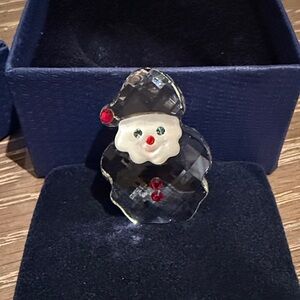 Vintage Swarovski Crystal Snowman ornament with Red and White Accents 665028